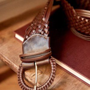 [SOLD] NWT Sézane Jacques Belt Chocolate Braided 35'/90cm